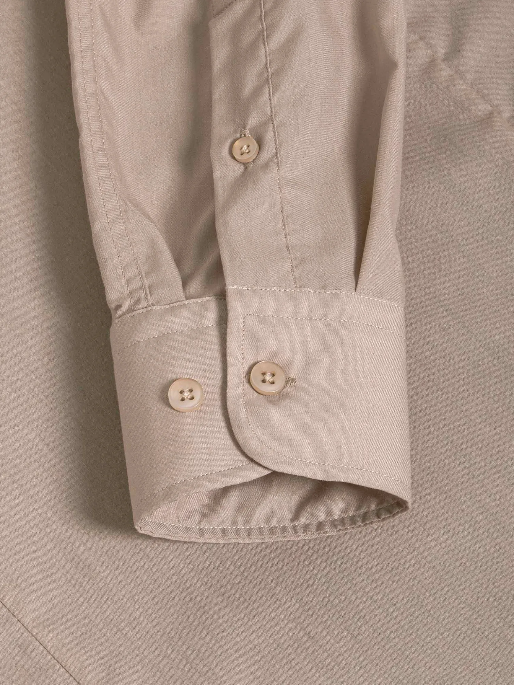 WAM DENIM Overhemd Lange Mouwen*Leira Solid Beige Overhemd Lange Mouw