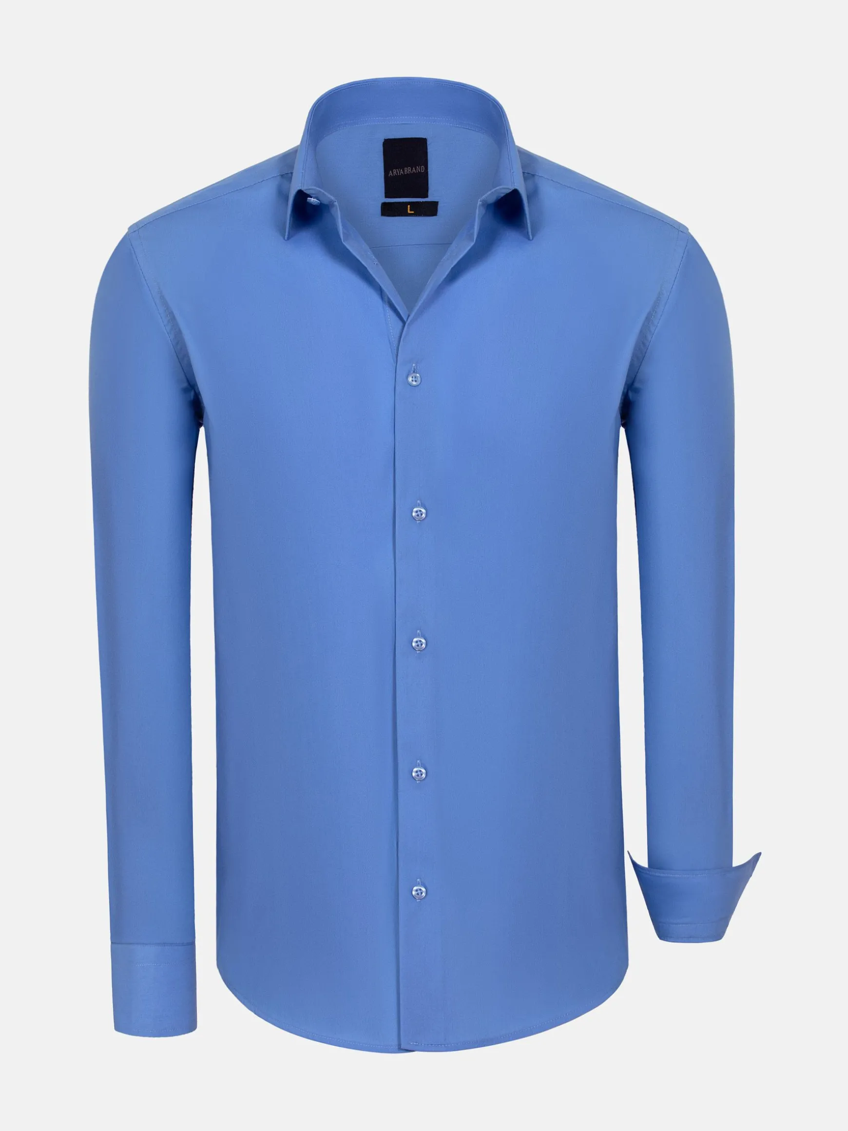 WAM DENIM Overhemd Lange Mouwen*Leira Solid Dark Blue Overhemd Lange Mouw