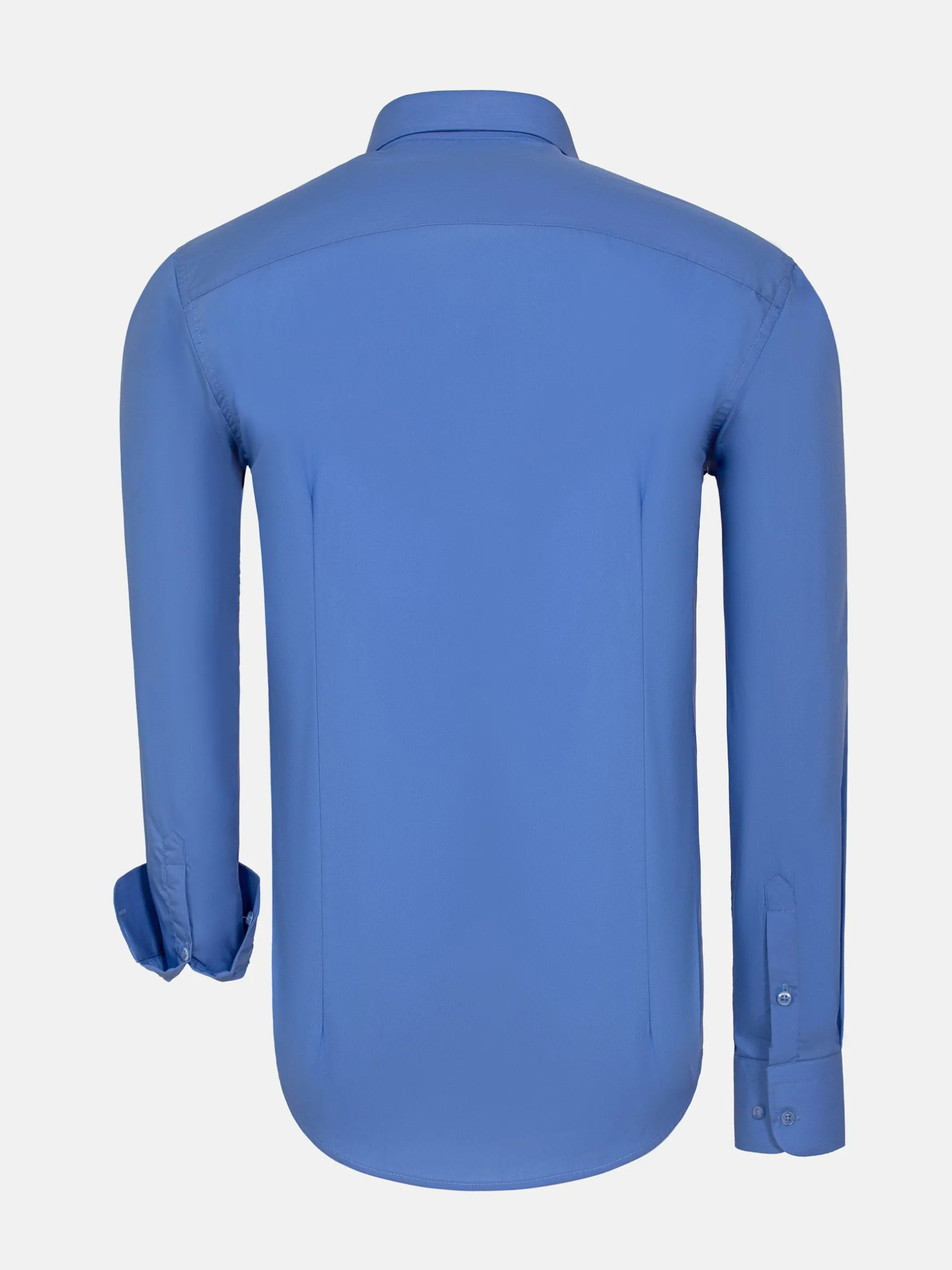 WAM DENIM Overhemd Lange Mouwen*Leira Solid Dark Blue Overhemd Lange Mouw