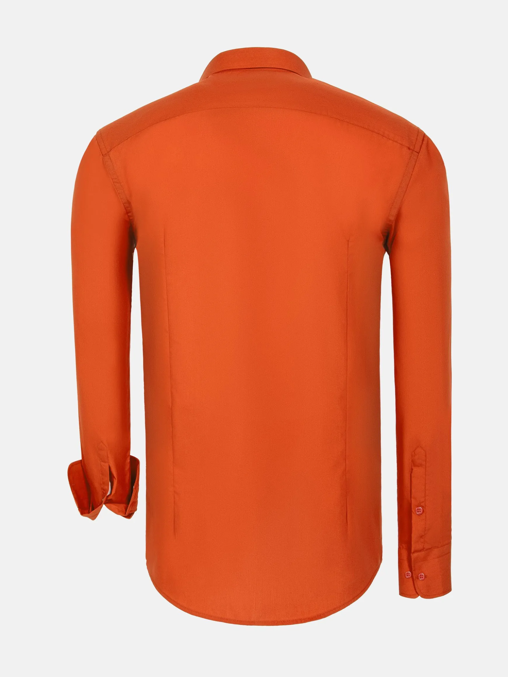 WAM DENIM Overhemd Lange Mouwen*Leira Solid Dark Orange Overhemd Lange Mouw