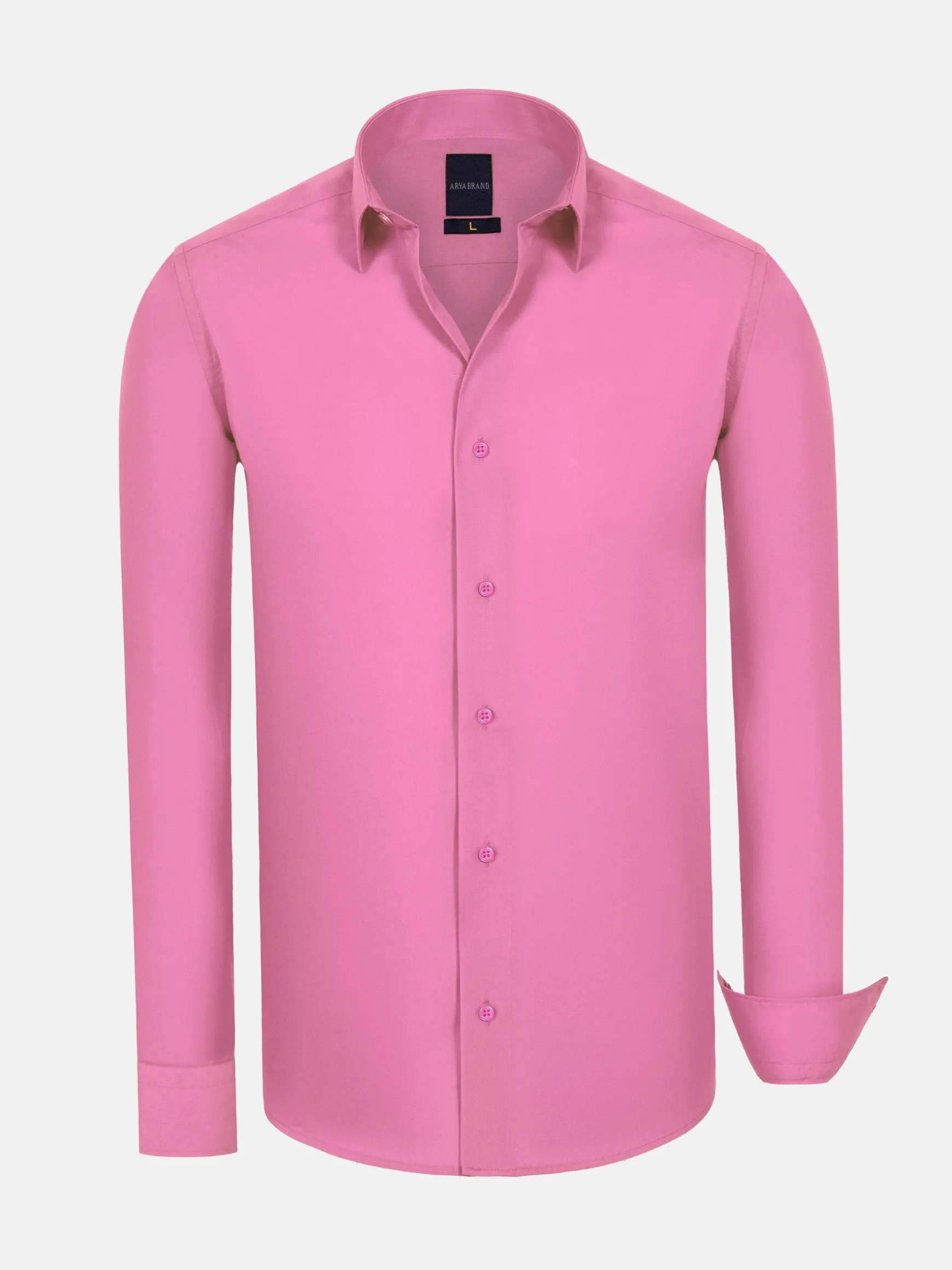 WAM DENIM Overhemd Lange Mouwen*Leira Solid Dark Pink Overhemd Lange Mouw