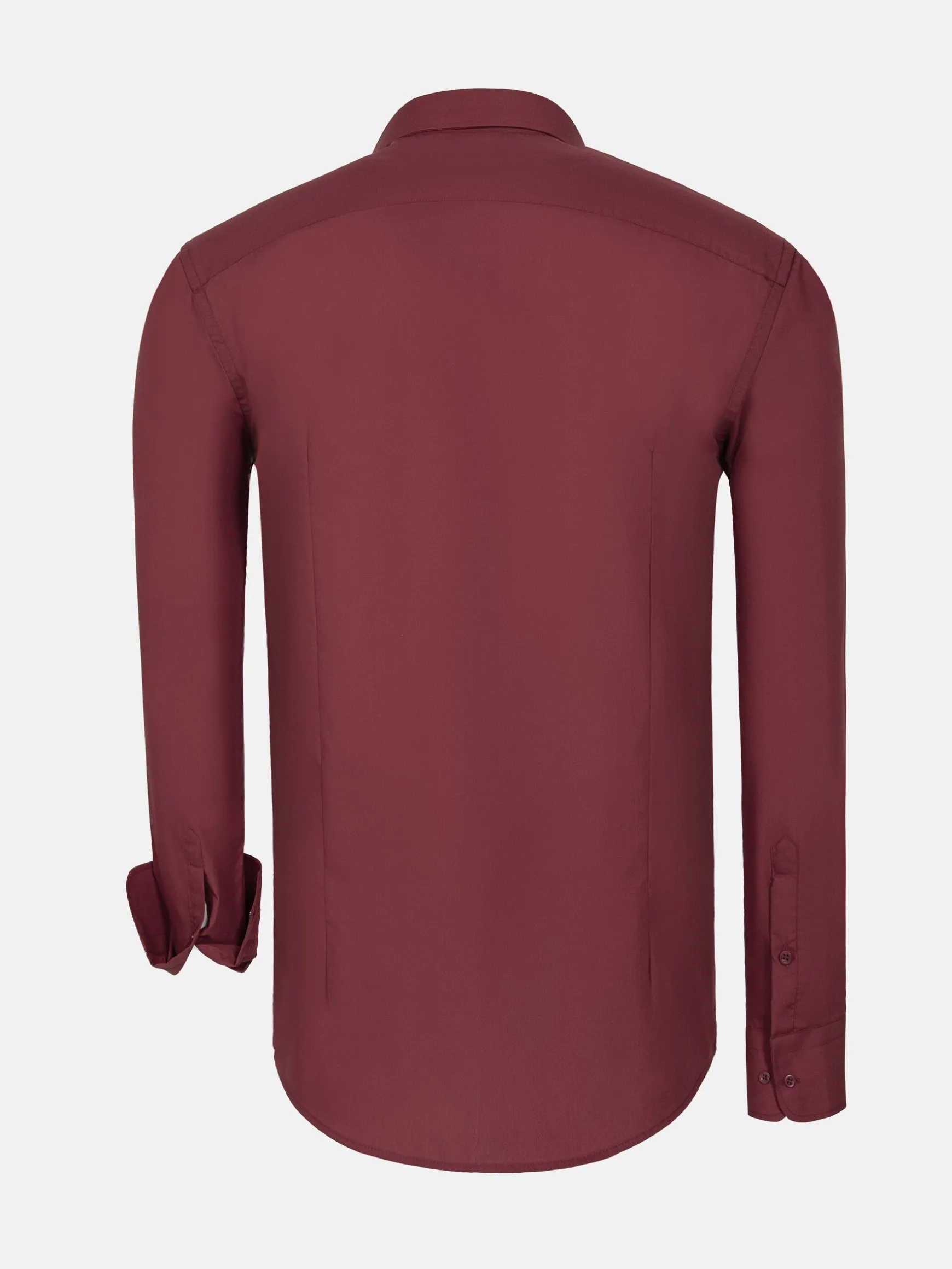 WAM DENIM Overhemd Lange Mouwen*Leira Solid Dark Red Overhemd Lange Mouw