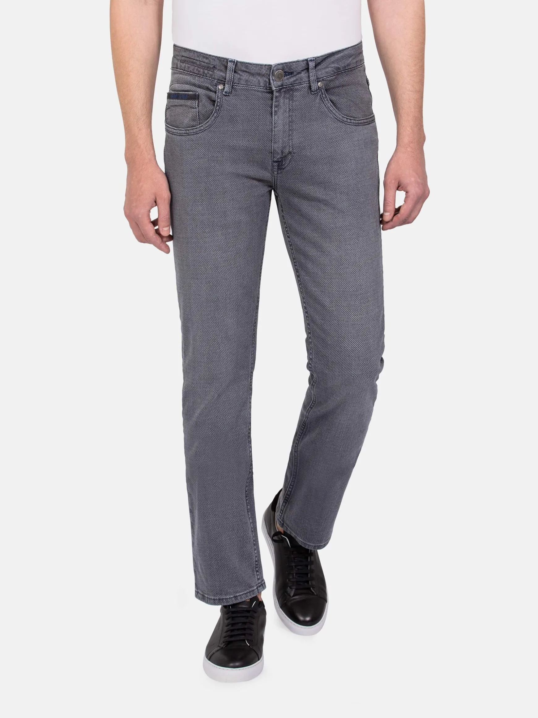 WAM DENIM Jeans*Lombardo Regular Fit Textured Anthracite Jeans