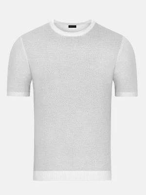 WAM DENIM T-Shirts*Lucas Pique Knit White T-Shirt