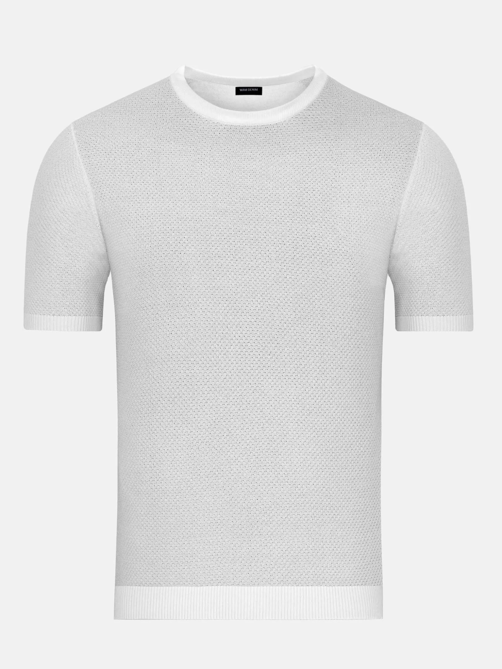 WAM DENIM T-Shirts*Lucas Pique Knit White T-Shirt