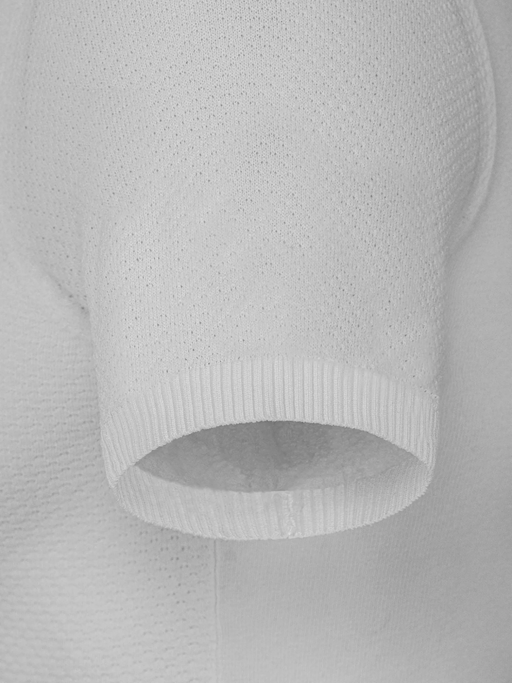 WAM DENIM T-Shirts*Lucas Pique Knit White T-Shirt