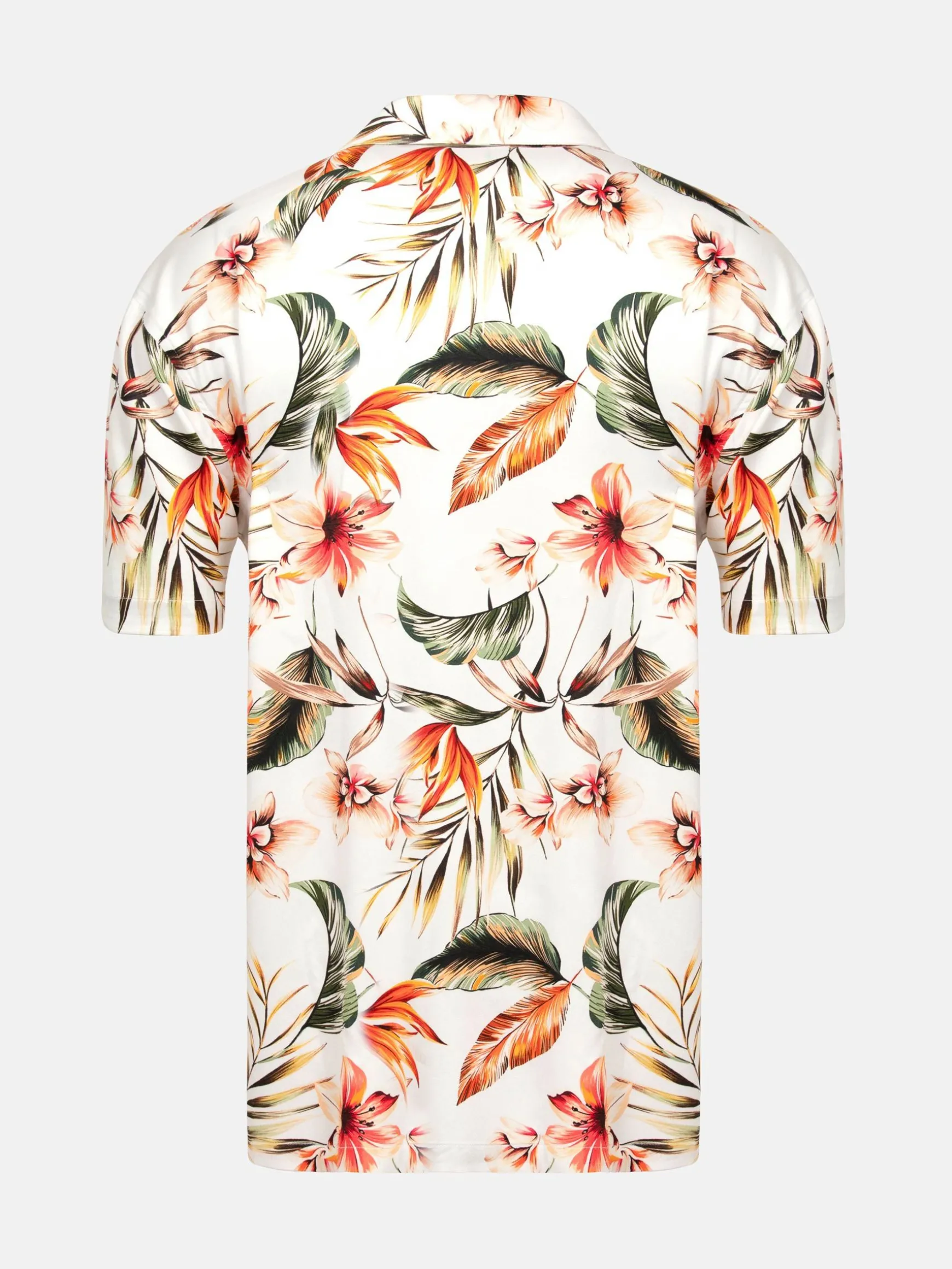 WAM DENIM Overhemd Korte Mouwen*Mason Floral White Overhemd