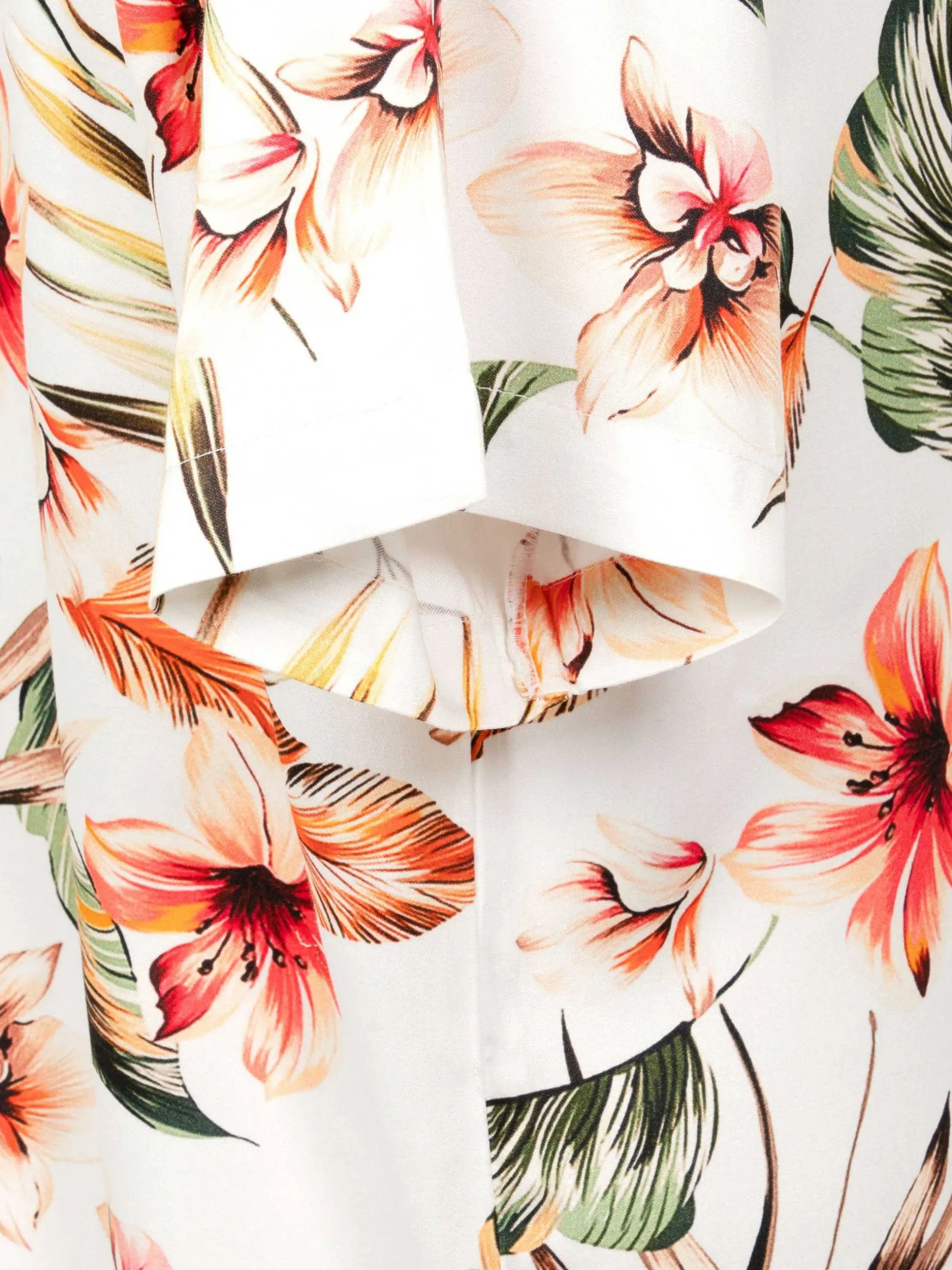 WAM DENIM Overhemd Korte Mouwen*Mason Floral White Overhemd