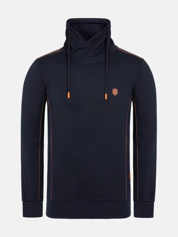 WAM DENIM Sweaters & Vesten*Mathew High Neck Navy Sweater