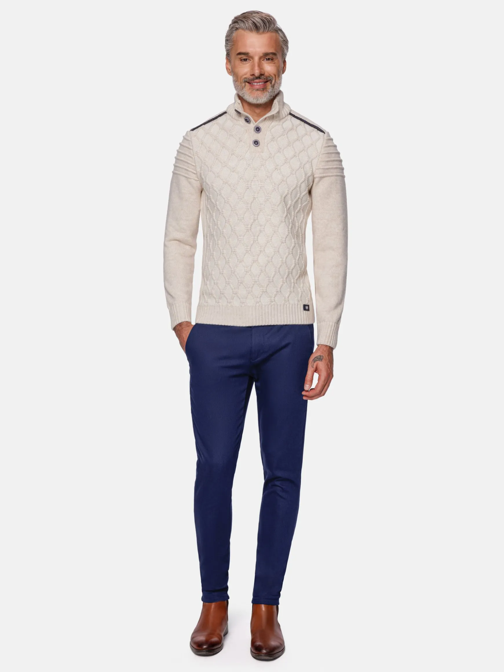 WAM DENIM Truien & Pullovers*Minevre Pattern Beige Truien