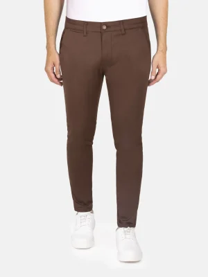 WAM DENIM Chino's*Miramar Slim Fit Brown Chino