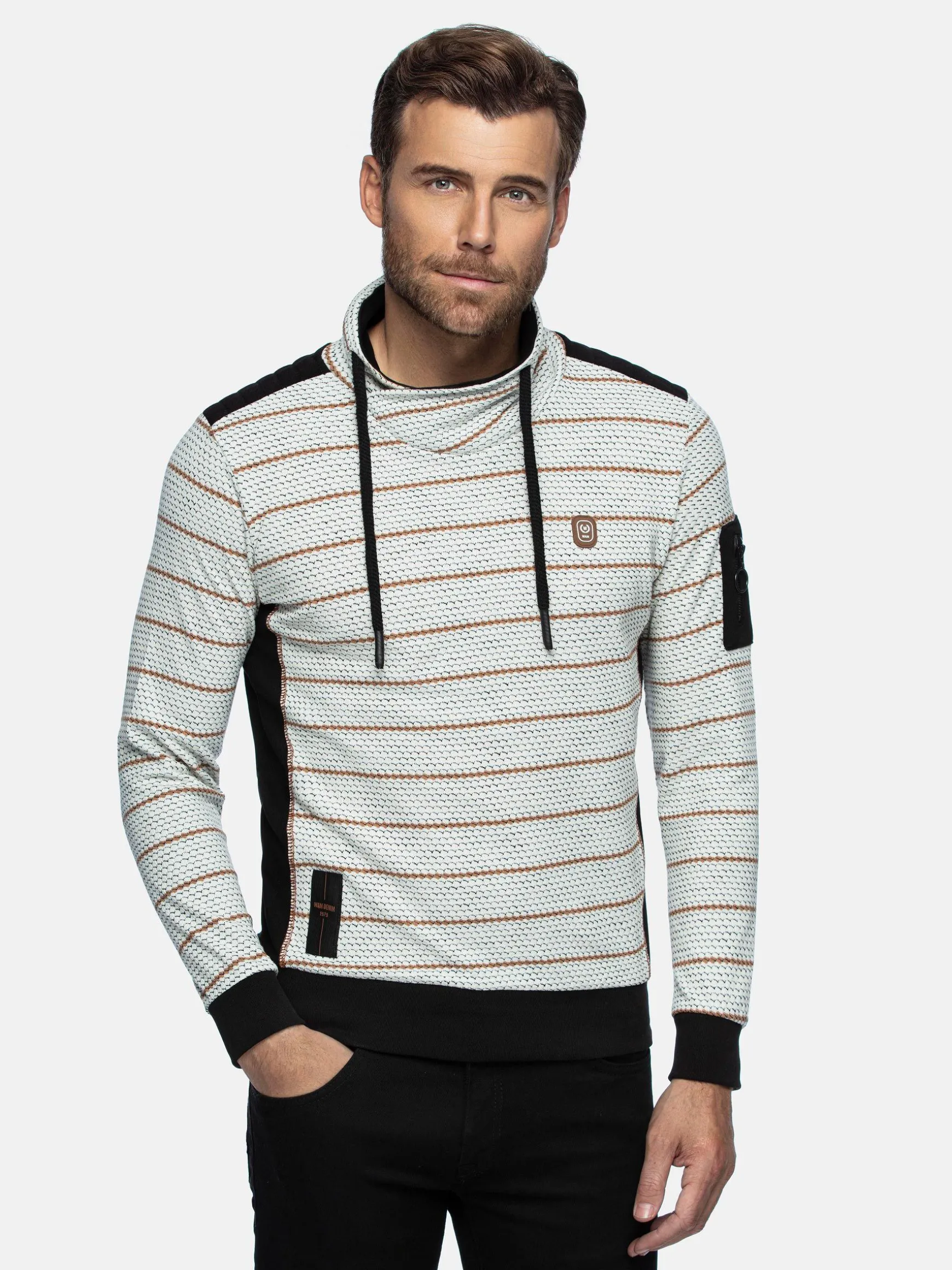 WAM DENIM Sweaters & Vesten*Muro Striped Off-White Sweater