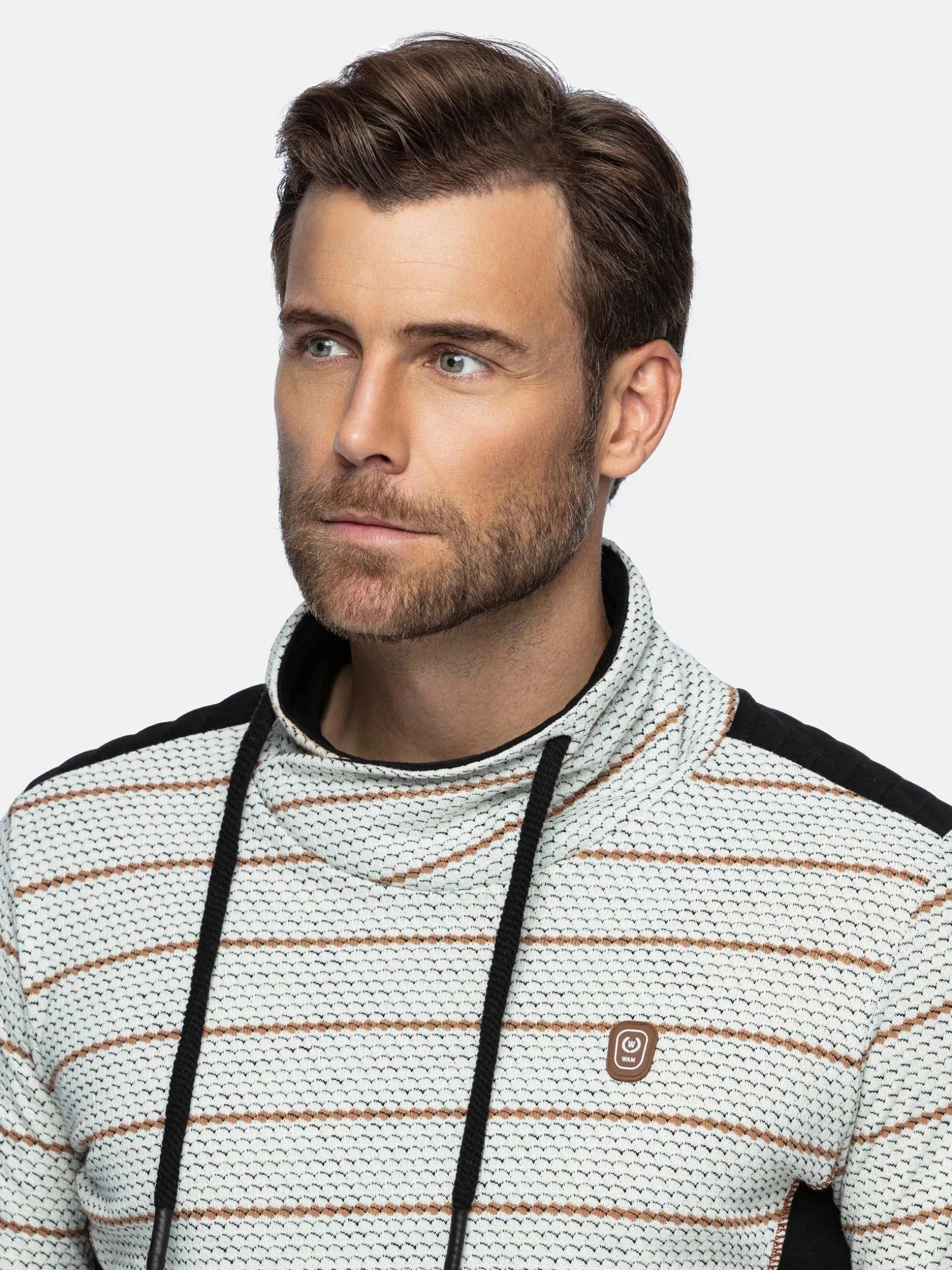 WAM DENIM Sweaters & Vesten*Muro Striped Off-White Sweater