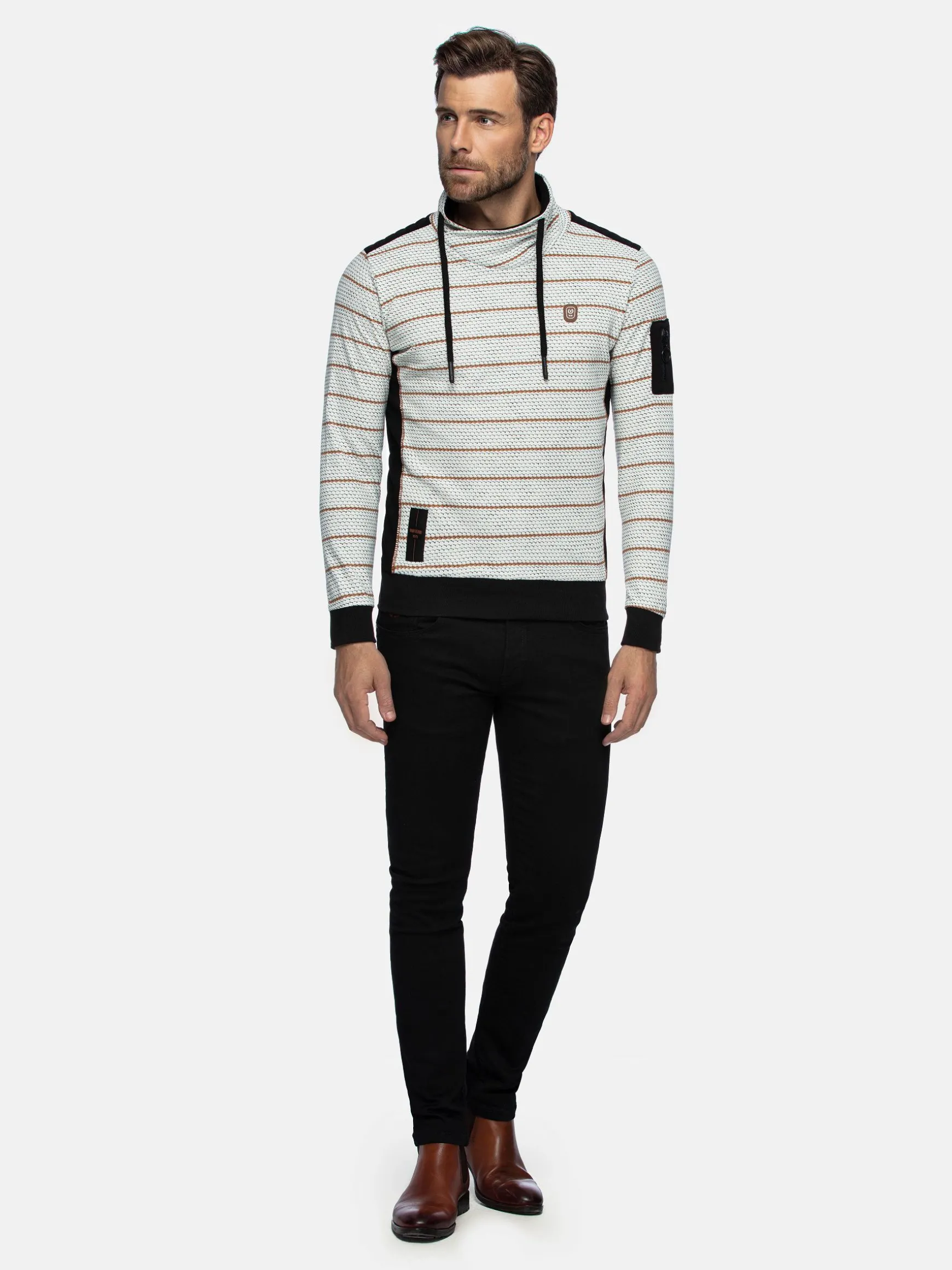 WAM DENIM Sweaters & Vesten*Muro Striped Off-White Sweater