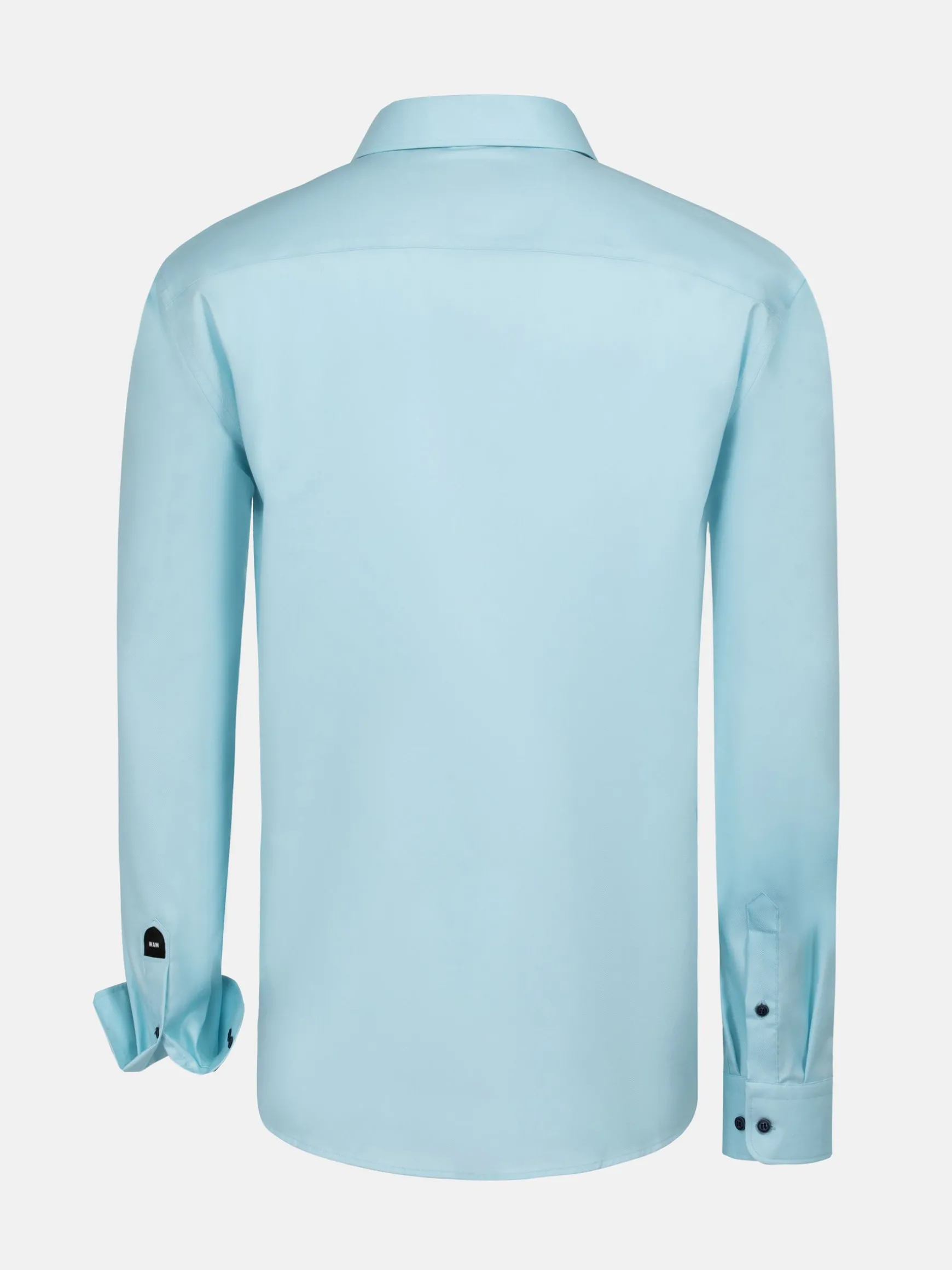 WAM DENIM Overhemd Lange Mouwen*Mykonos Solid Light Turquoise Overhemd Longe Mouw