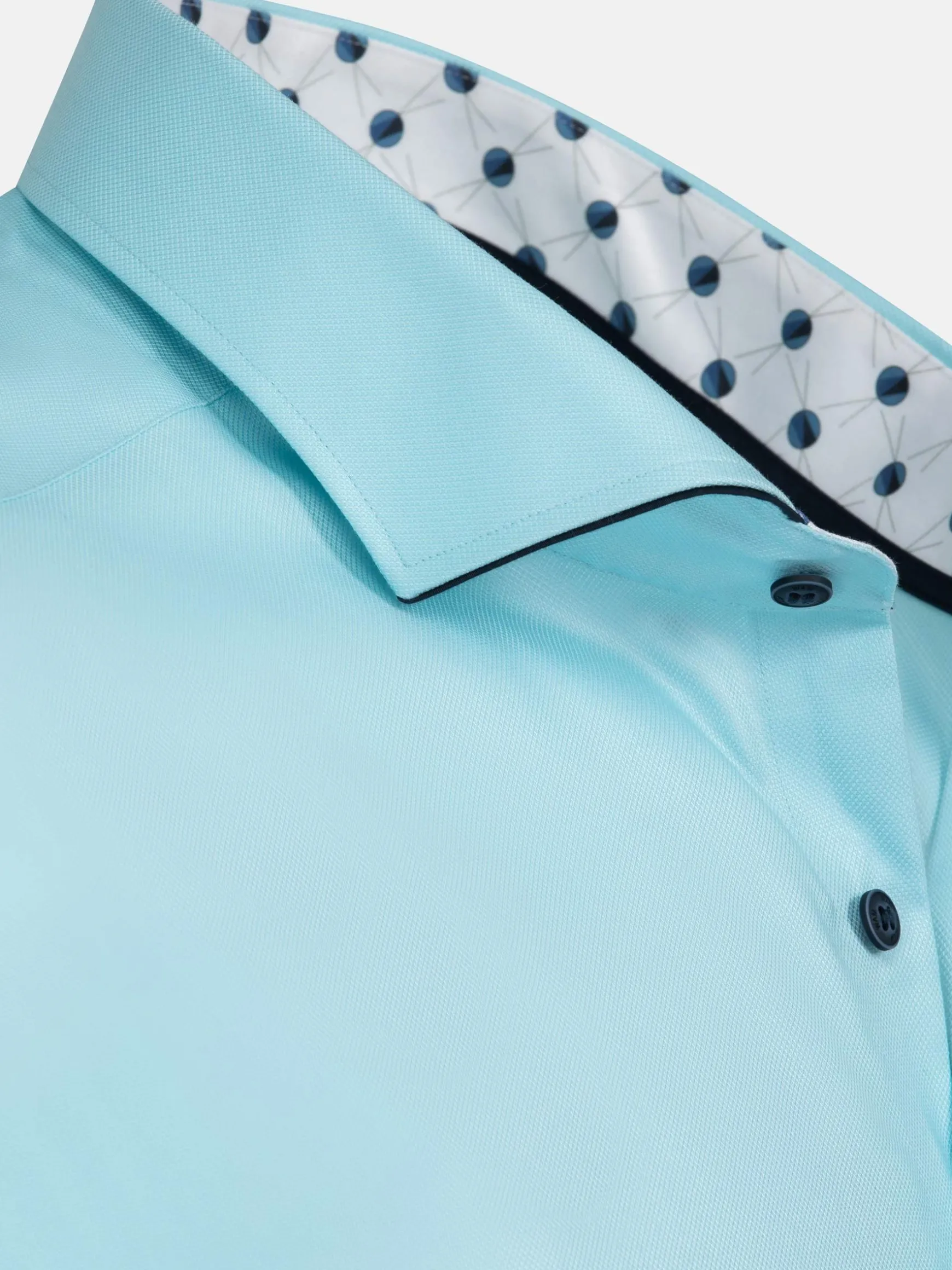 WAM DENIM Overhemd Lange Mouwen*Mykonos Solid Light Turquoise Overhemd Longe Mouw