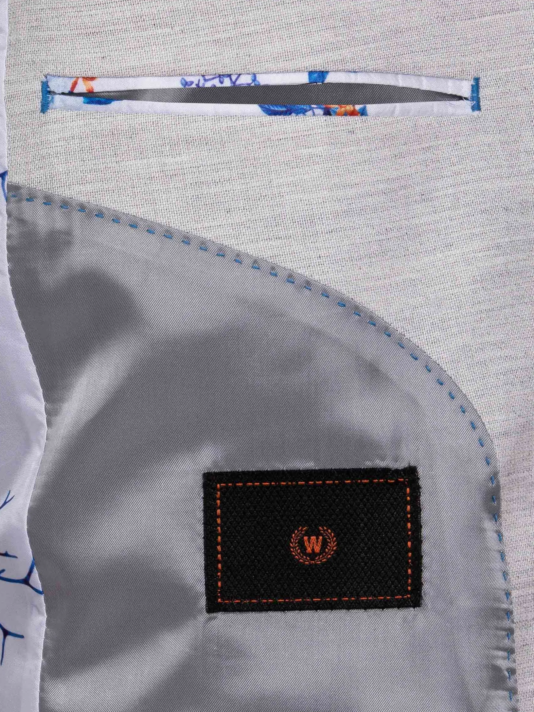 WAM DENIM Pakken & Maatwerk*Newsted Comfort Wide Lapel Light Grey Colbert