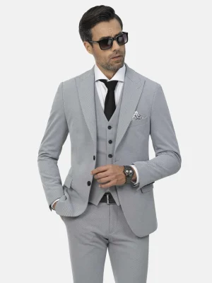 WAM DENIM Pakken & Maatwerk*Nolan Peak Lapel Grey Colbert