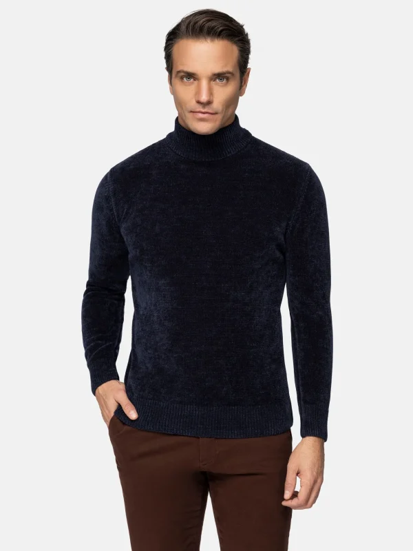 WAM DENIM Truien & Pullovers*Nordberg Turtleneck Navy Truien