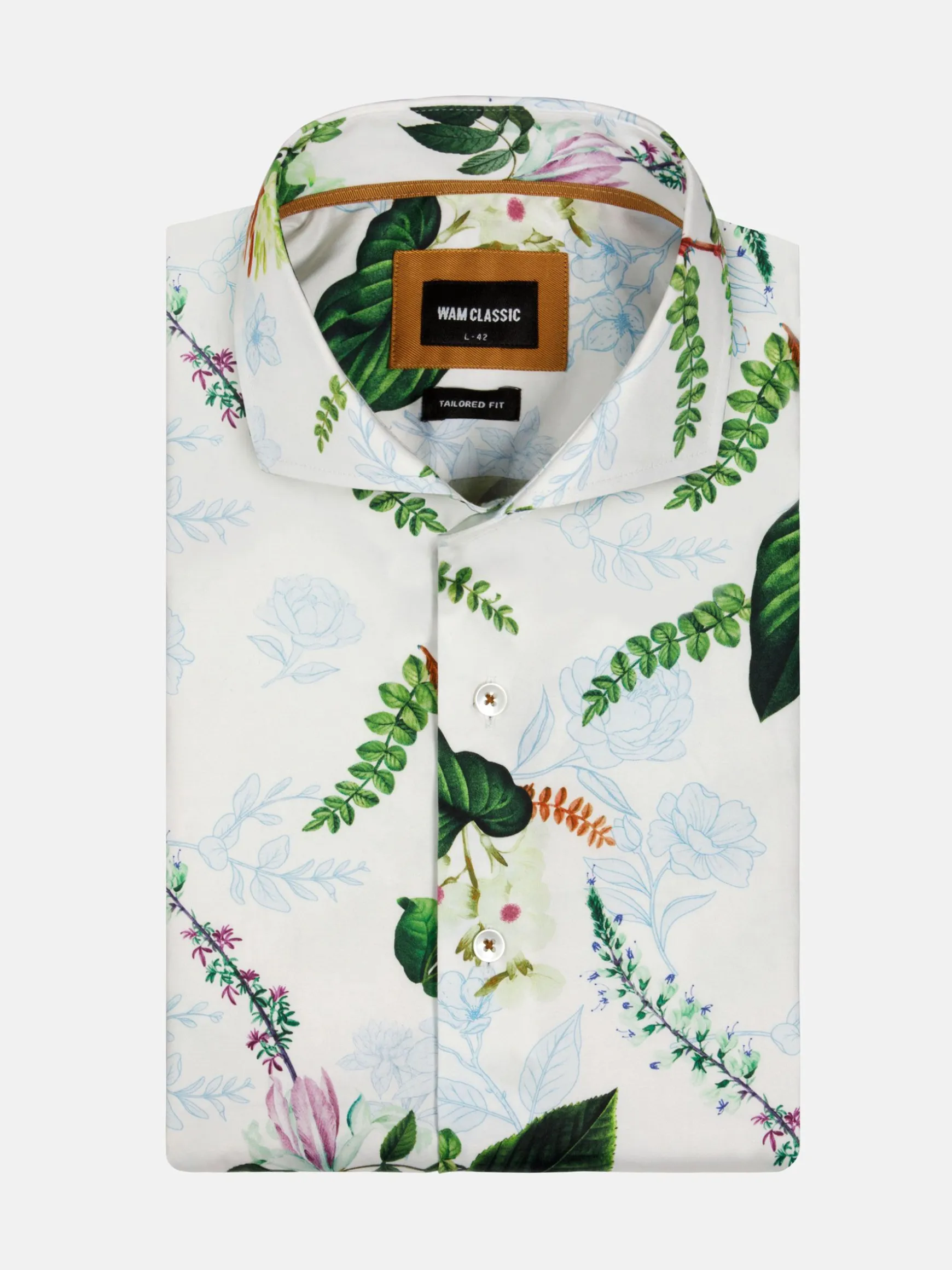 WAM DENIM Overhemd Korte Mouwen*Parker Tailored Fit White Overhemd