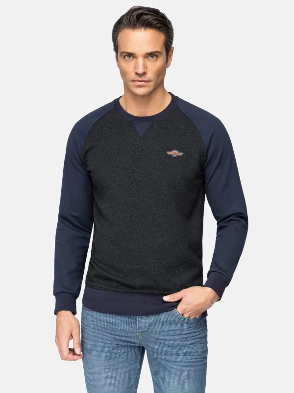 WAM DENIM Sweaters & Vesten*Pelada Crew Neck Navy Sweater