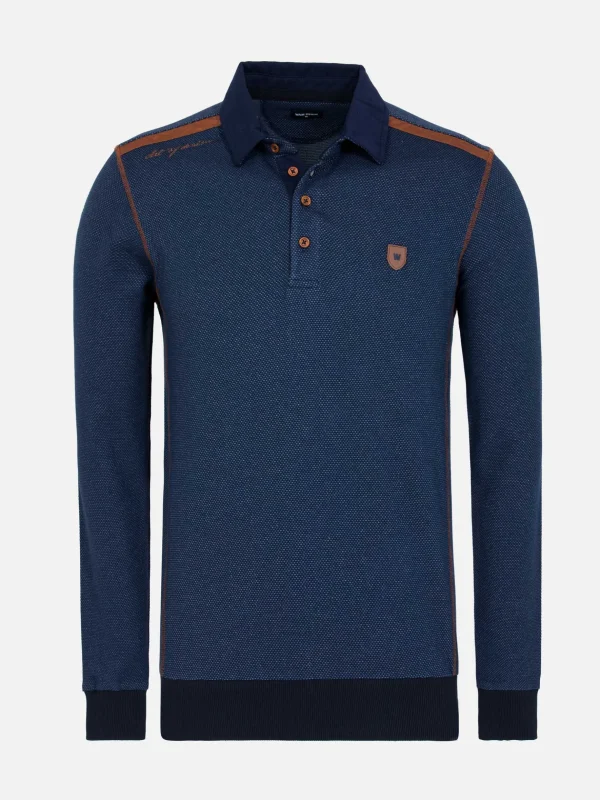 WAM DENIM Sweaters & Vesten*Playas Polo Collared Navy Sweater