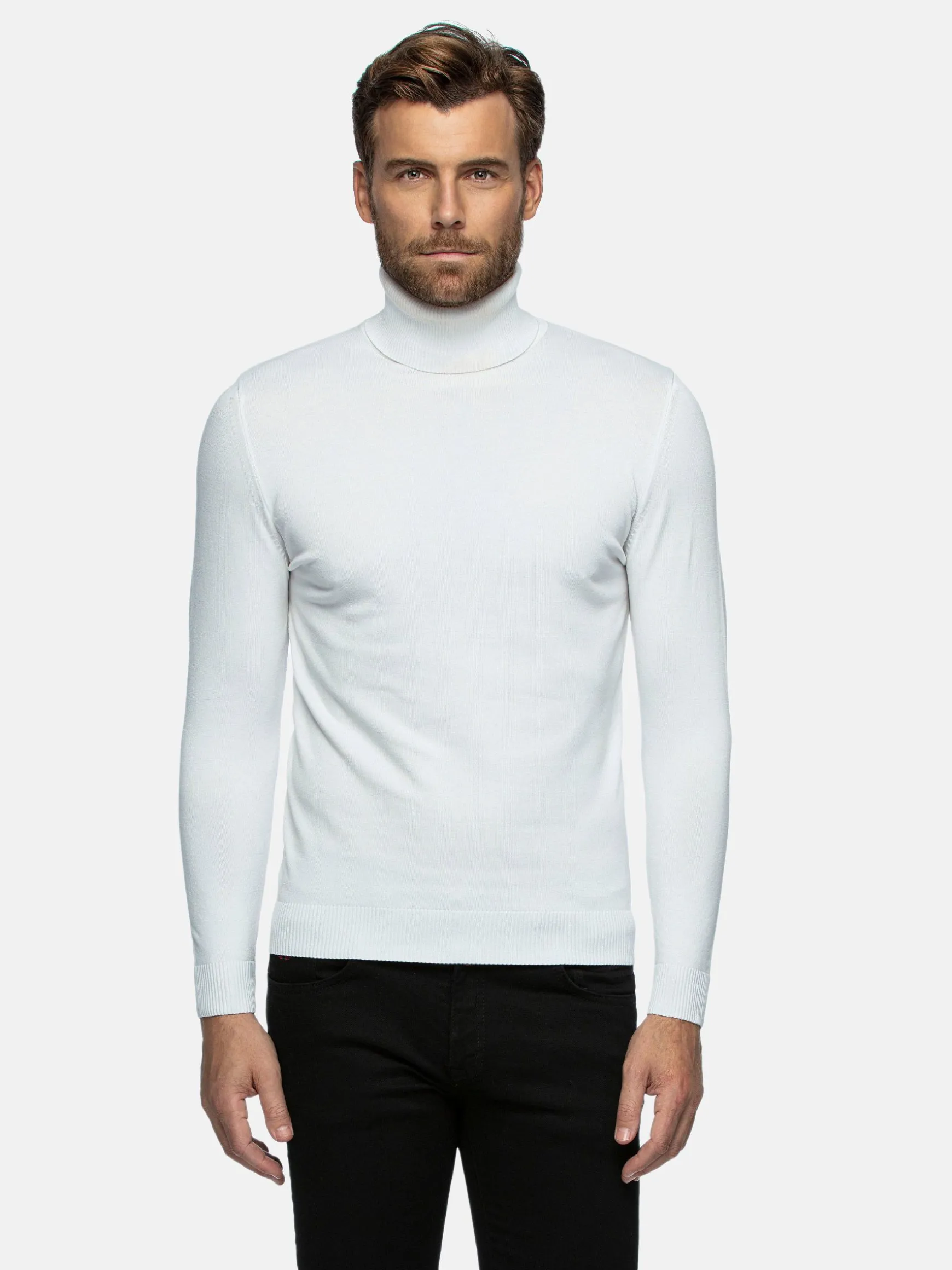 WAM DENIM Truien & Pullovers*Reinel High Neck Off-White Pullover