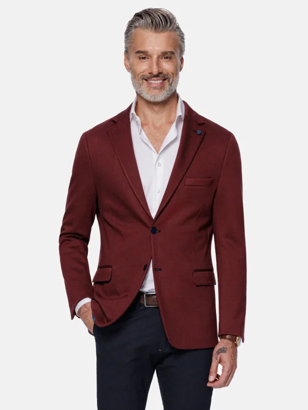 WAM DENIM Colberts & Blazers*Relaxed Slim Fit Monarch Dark Red Colbert