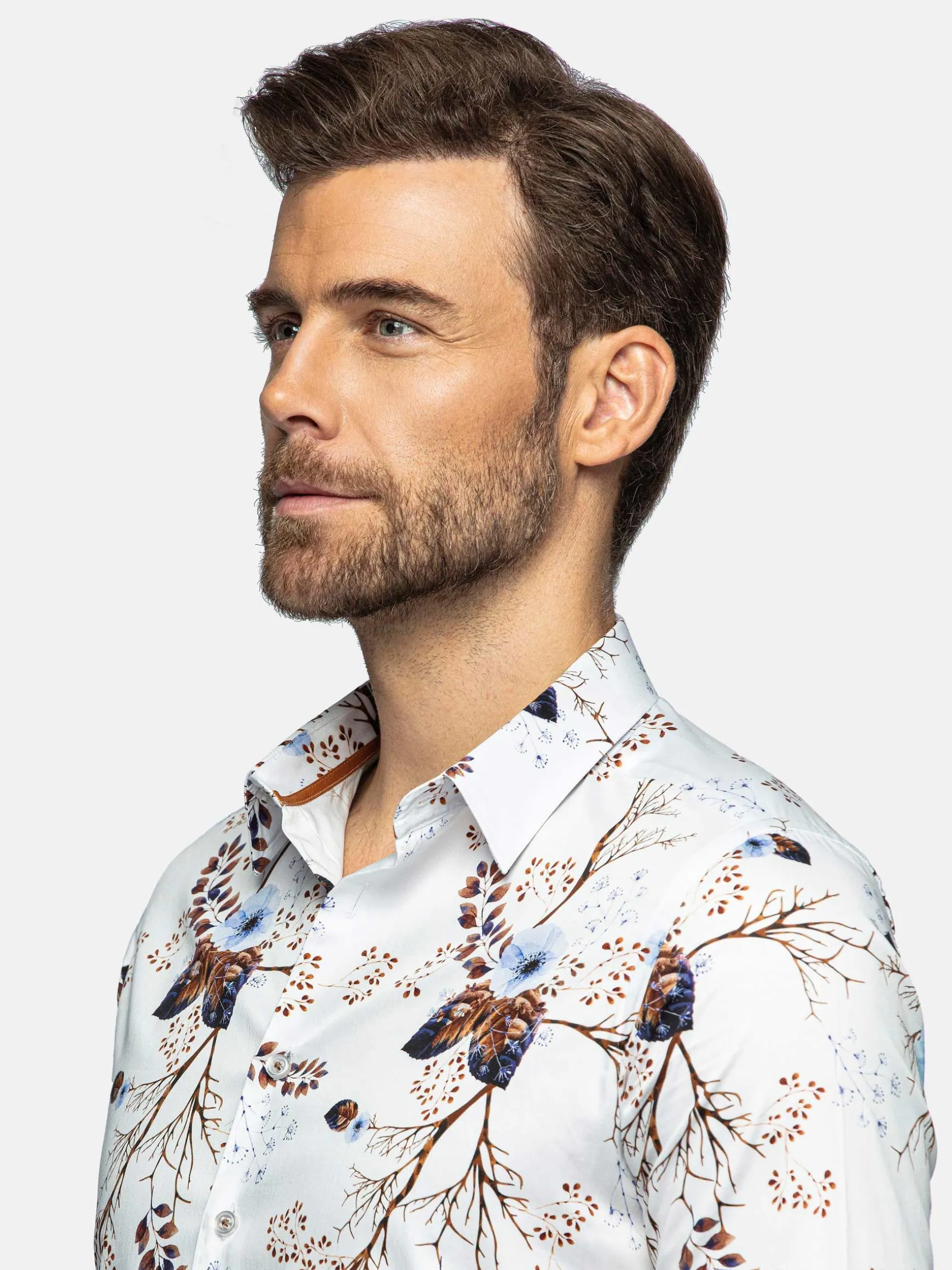 WAM DENIM Overhemd Lange Mouwen*Rennes Floral White Overhemd