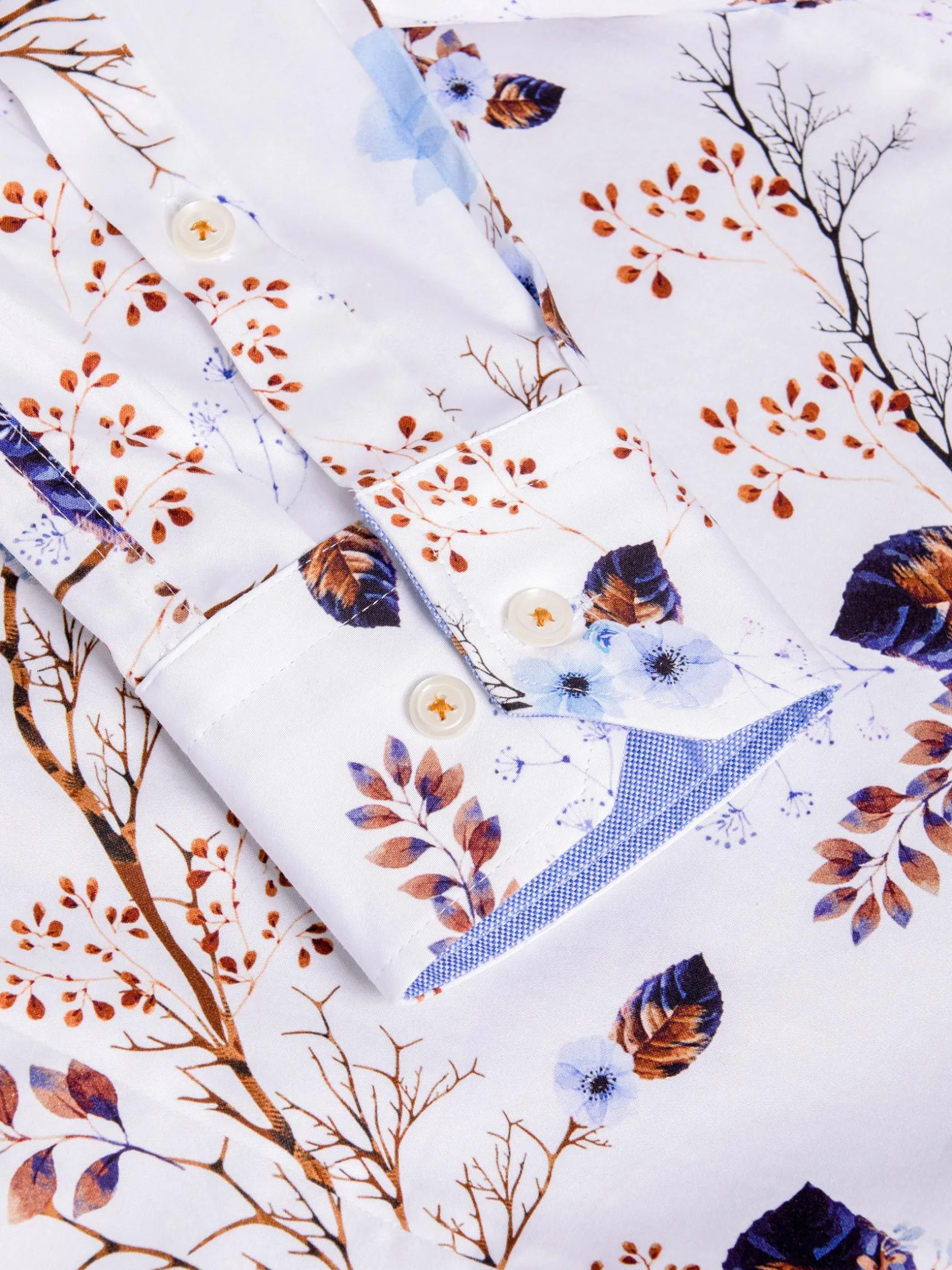 WAM DENIM Overhemd Lange Mouwen*Rennes Floral White Overhemd