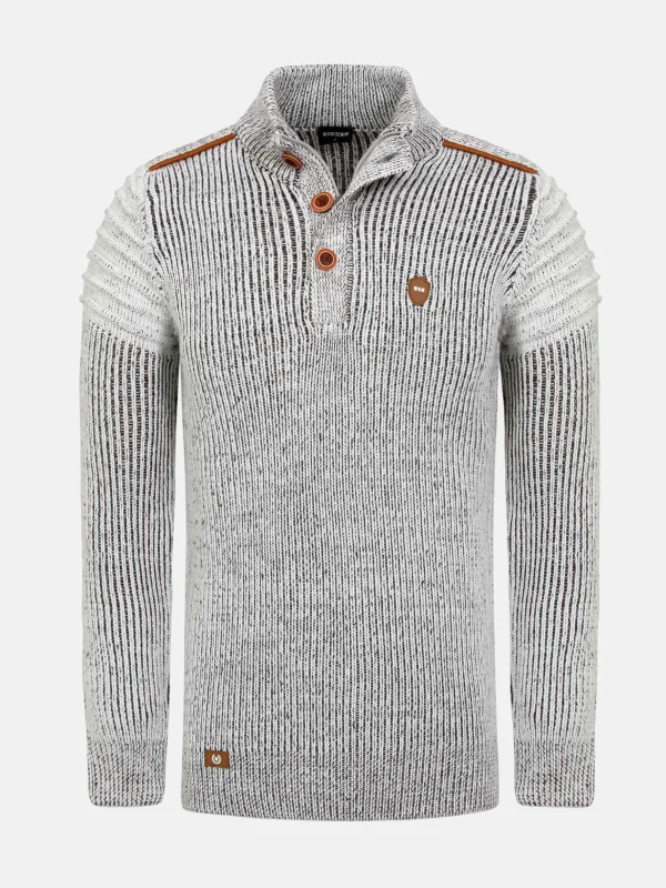 WAM DENIM Truien & Pullovers*Ryatt Knit Pattern Off White Brown Truien