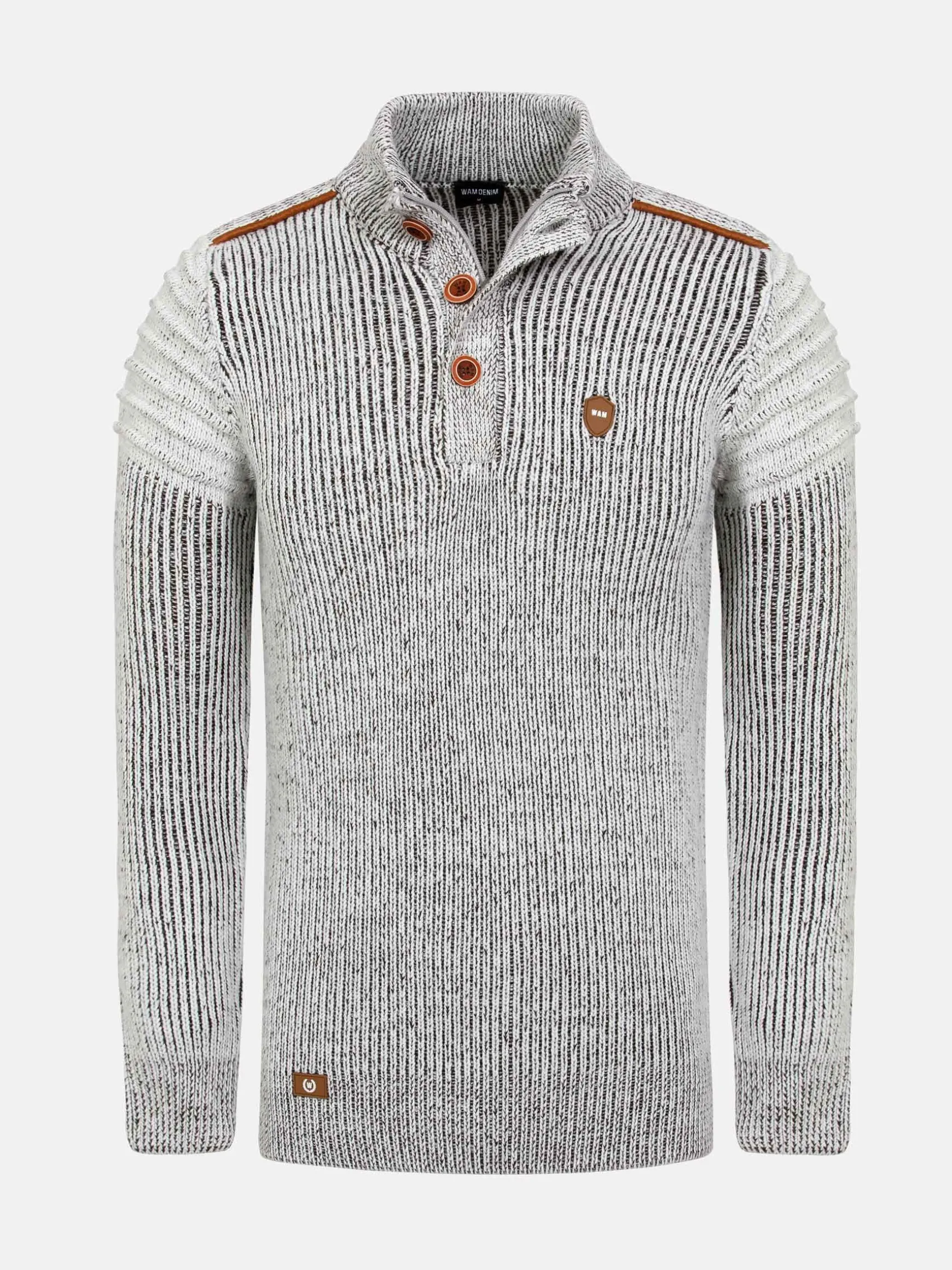 WAM DENIM Truien & Pullovers*Ryatt Knit Pattern Off White Brown Truien