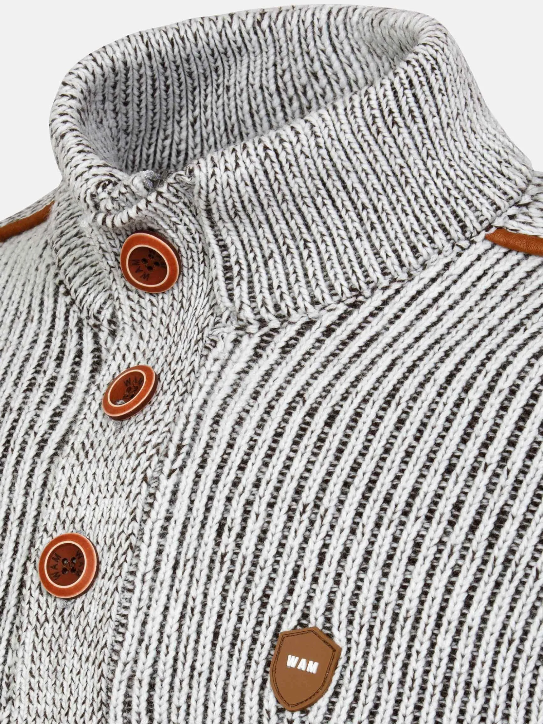 WAM DENIM Truien & Pullovers*Ryatt Knit Pattern Off White Brown Truien