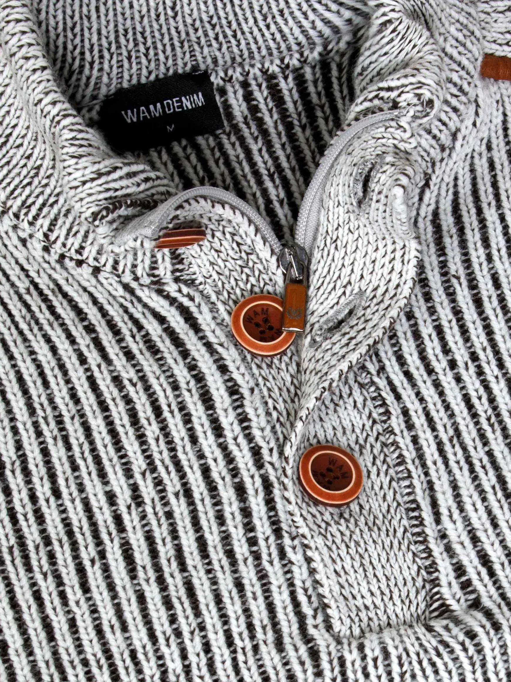 WAM DENIM Truien & Pullovers*Ryatt Knit Pattern Off White Brown Truien