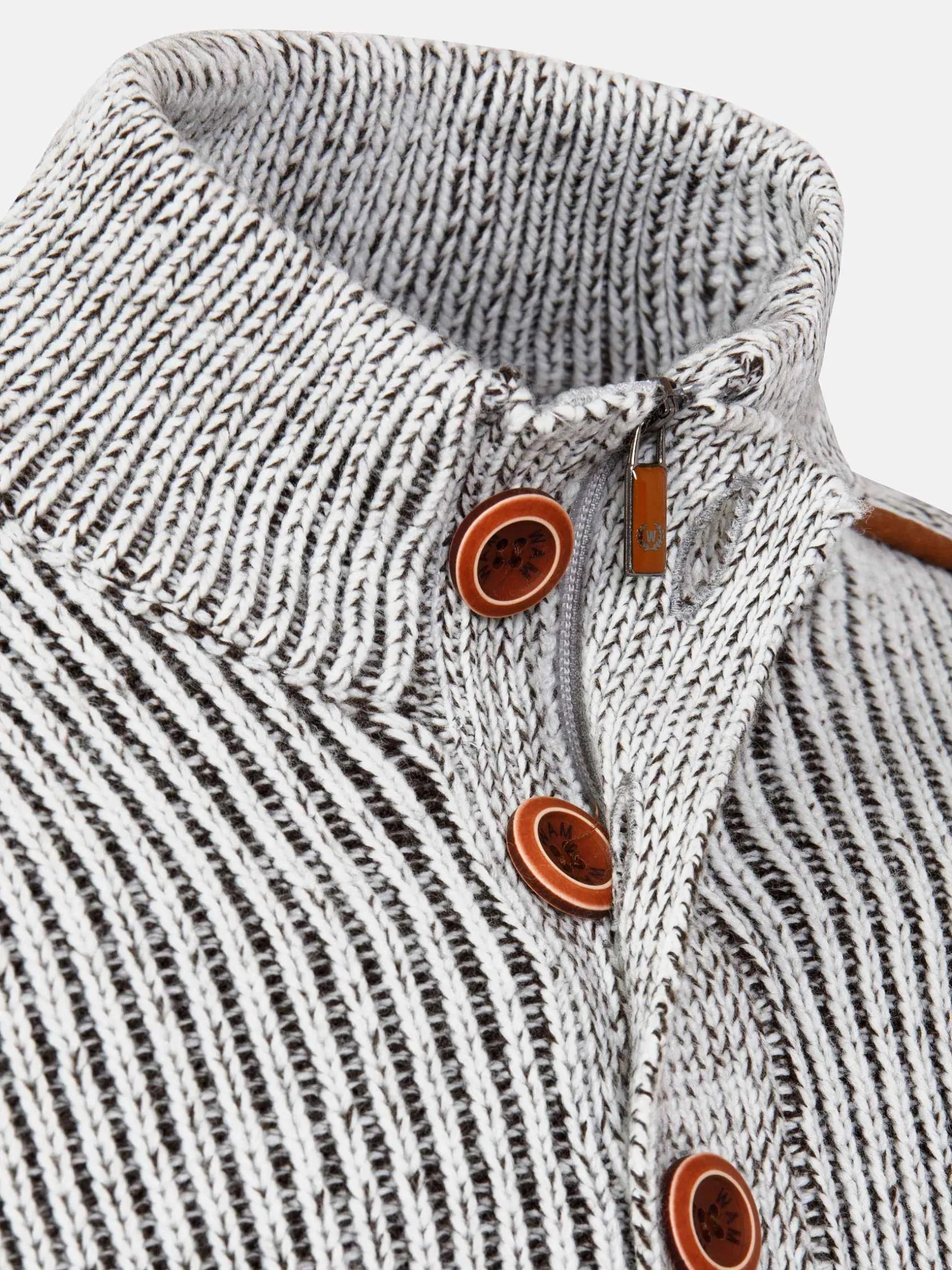 WAM DENIM Truien & Pullovers*Ryatt Knit Pattern Off White Brown Truien