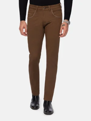 WAM DENIM Jeans*Santiago Slim Fit Textured Brown Jeans