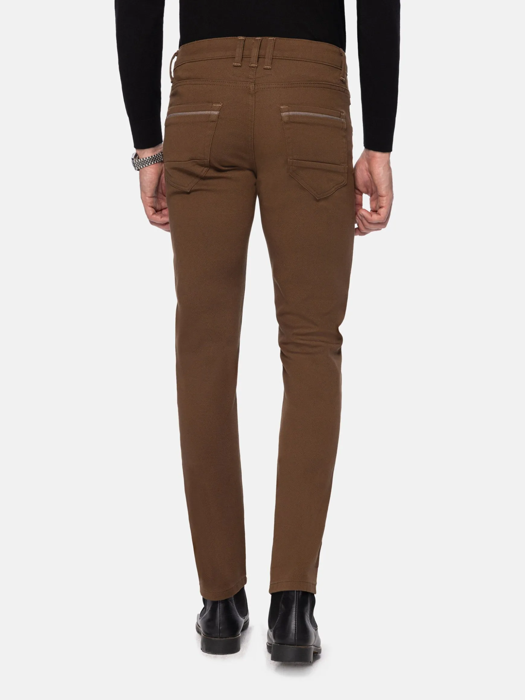 WAM DENIM Jeans*Santiago Slim Fit Textured Brown Jeans