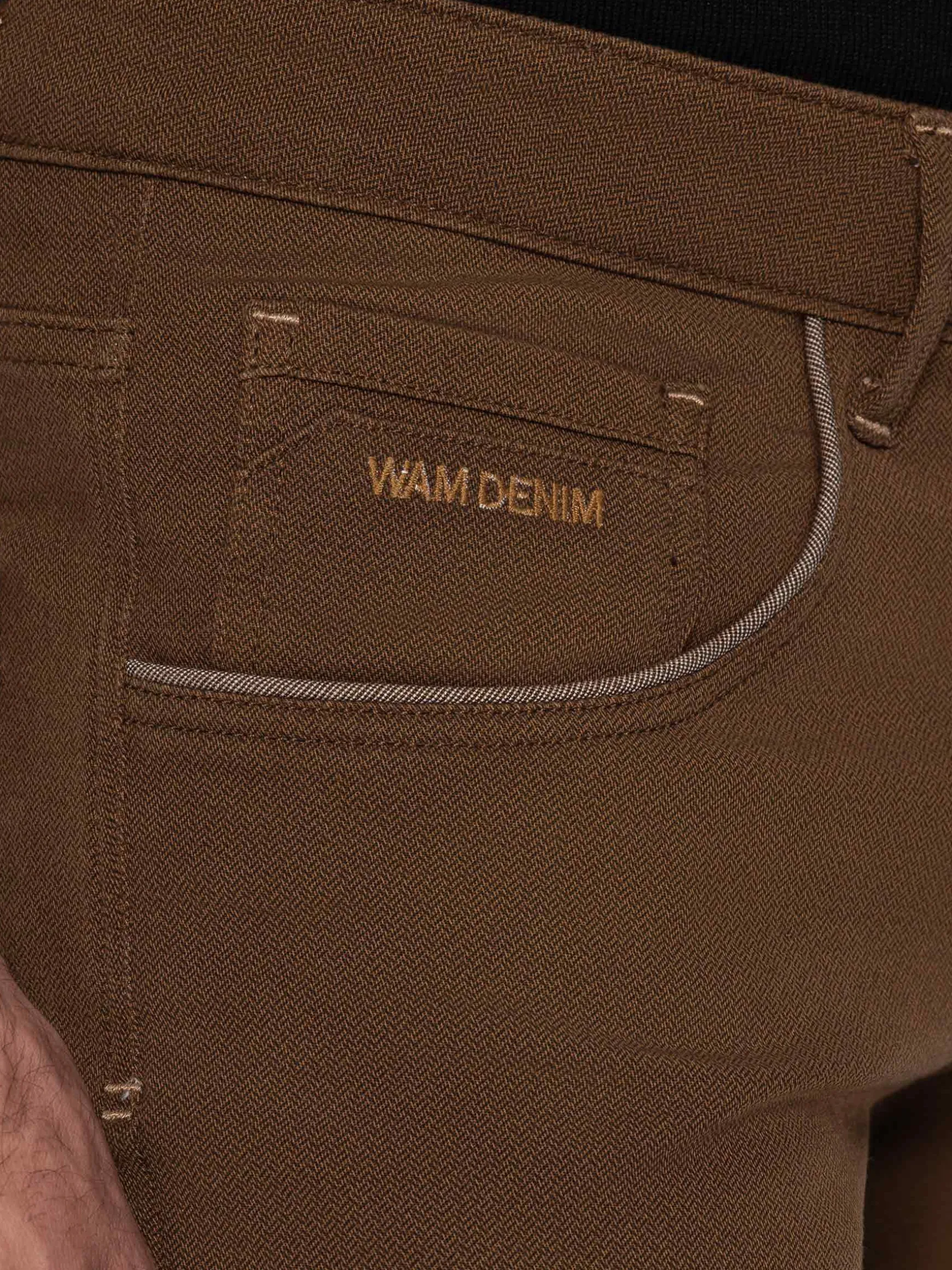 WAM DENIM Jeans*Santiago Slim Fit Textured Brown Jeans