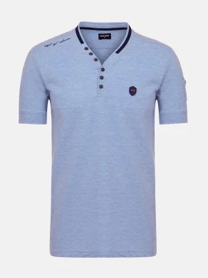 WAM DENIM T-Shirts*Schiltach Slim Fit Stretched Blue T-shirt