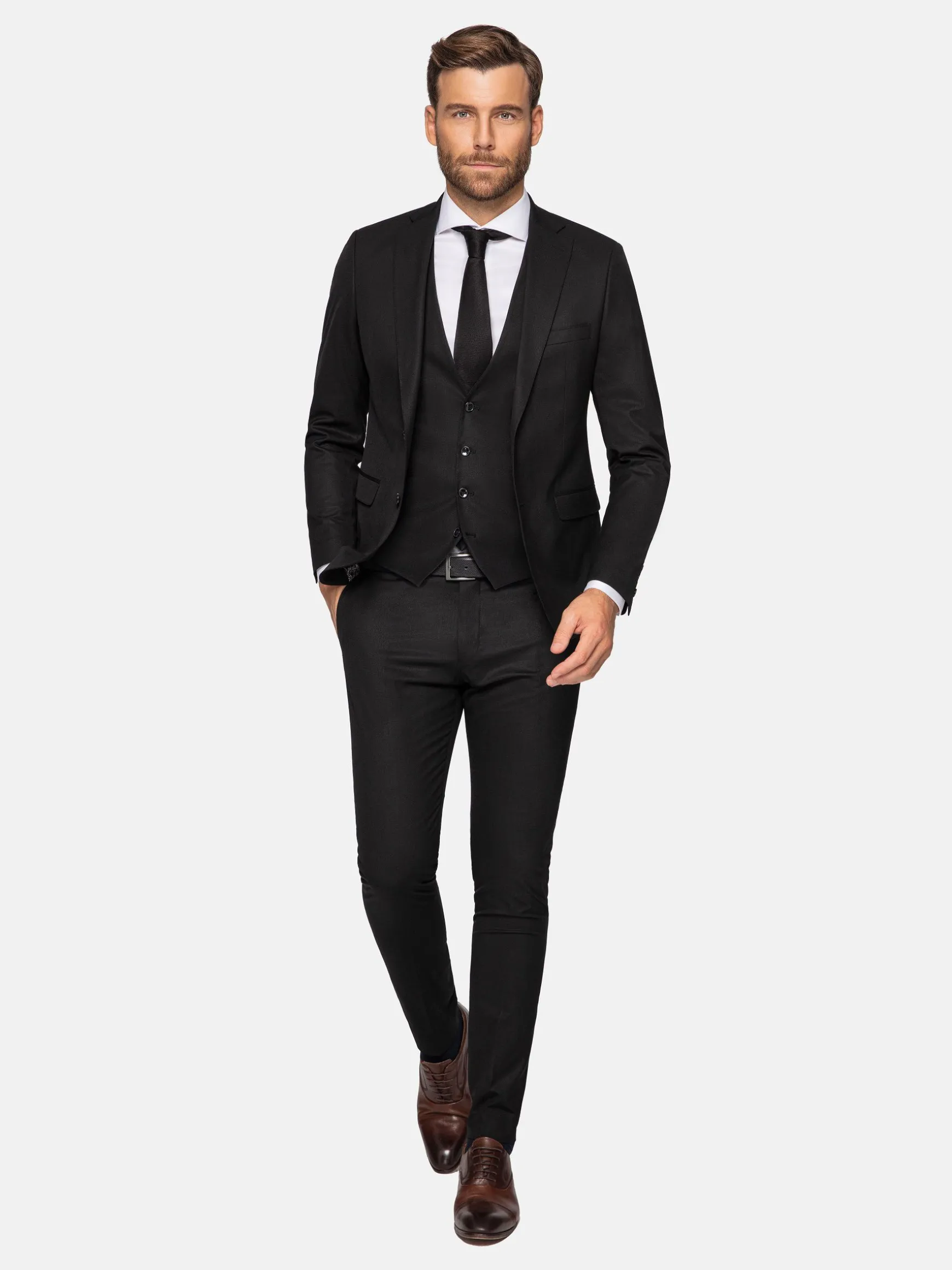 WAM DENIM Pakken & Maatwerk*Scottsville Notch Lapel Black Suit Colbert