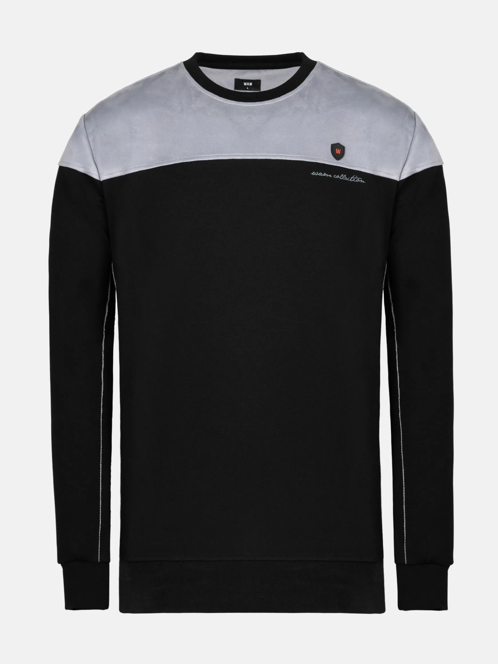 WAM DENIM Sweaters & Vesten*Sedona Round-Neck Grey Black Sweater