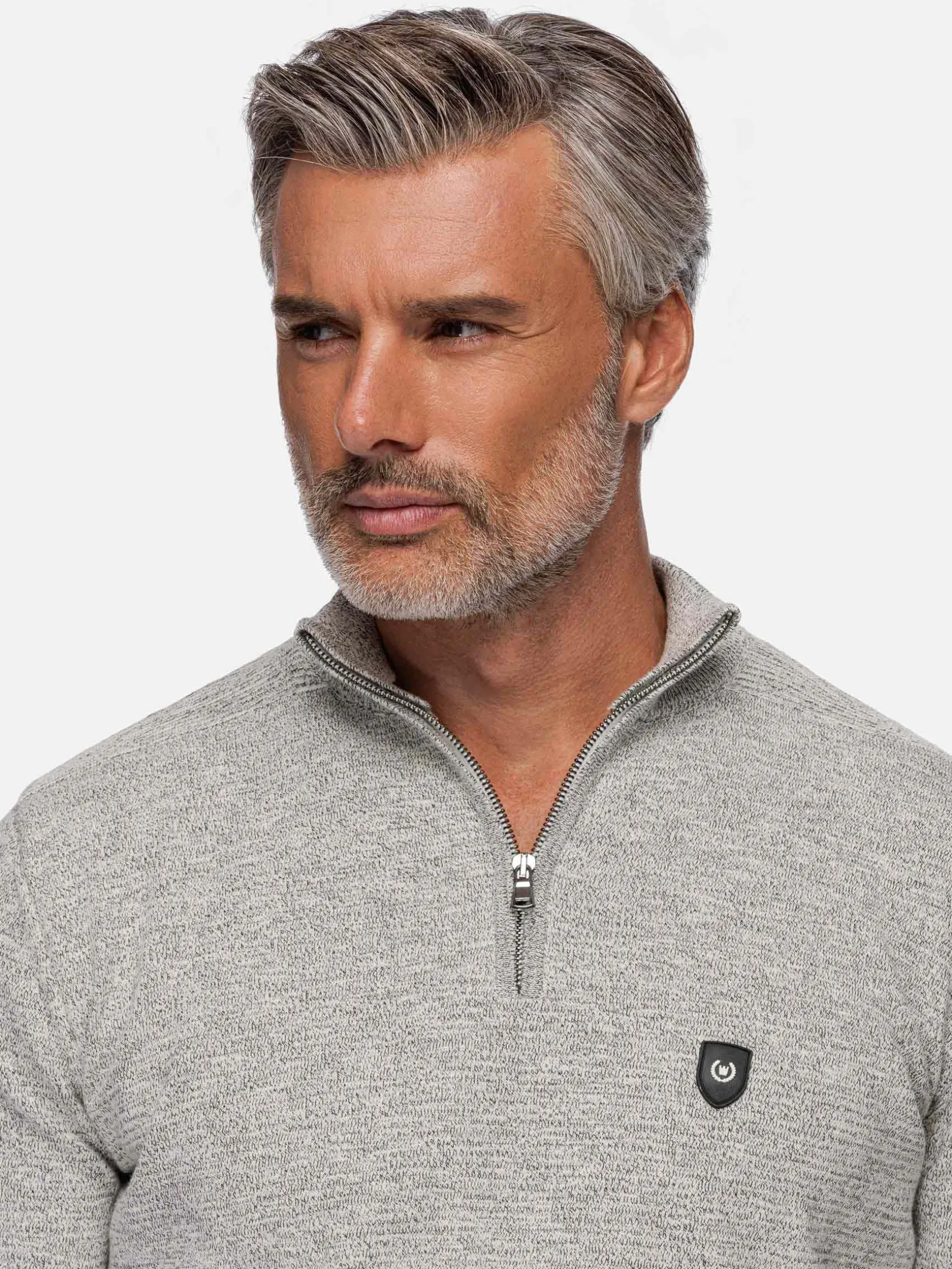 WAM DENIM Sweaters & Vesten*Sharon Half Zip Grey Sweater