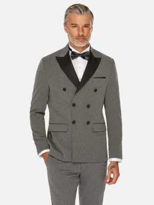 WAM DENIM Pakken & Maatwerk*Slim Fit Double Breasted Grey Colbert