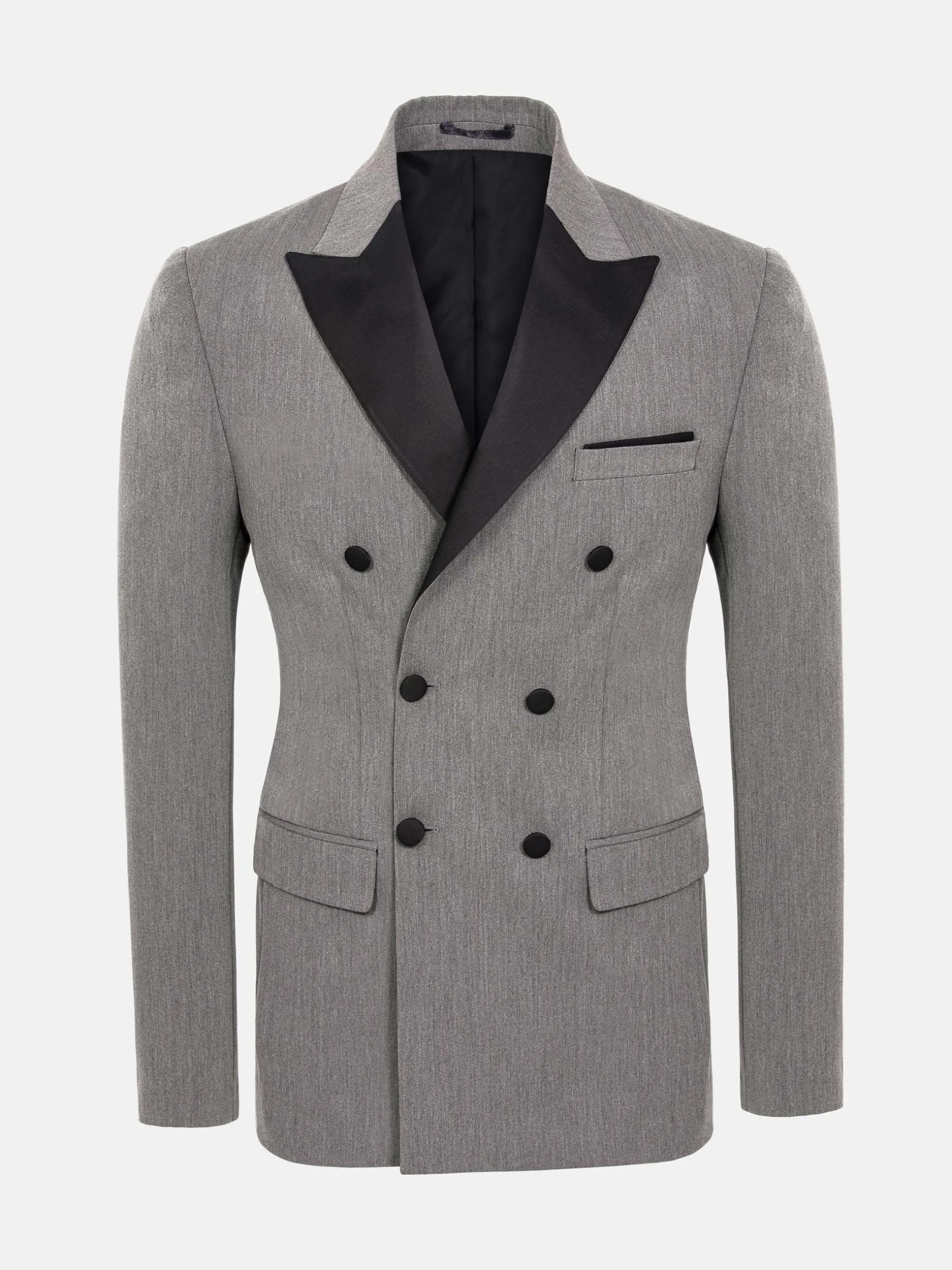 WAM DENIM Pakken & Maatwerk*Slim Fit Double Breasted Grey Colbert