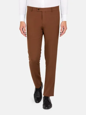 WAM DENIM Pakken & Maatwerk*Slim Fit Textured Brown Pantalon