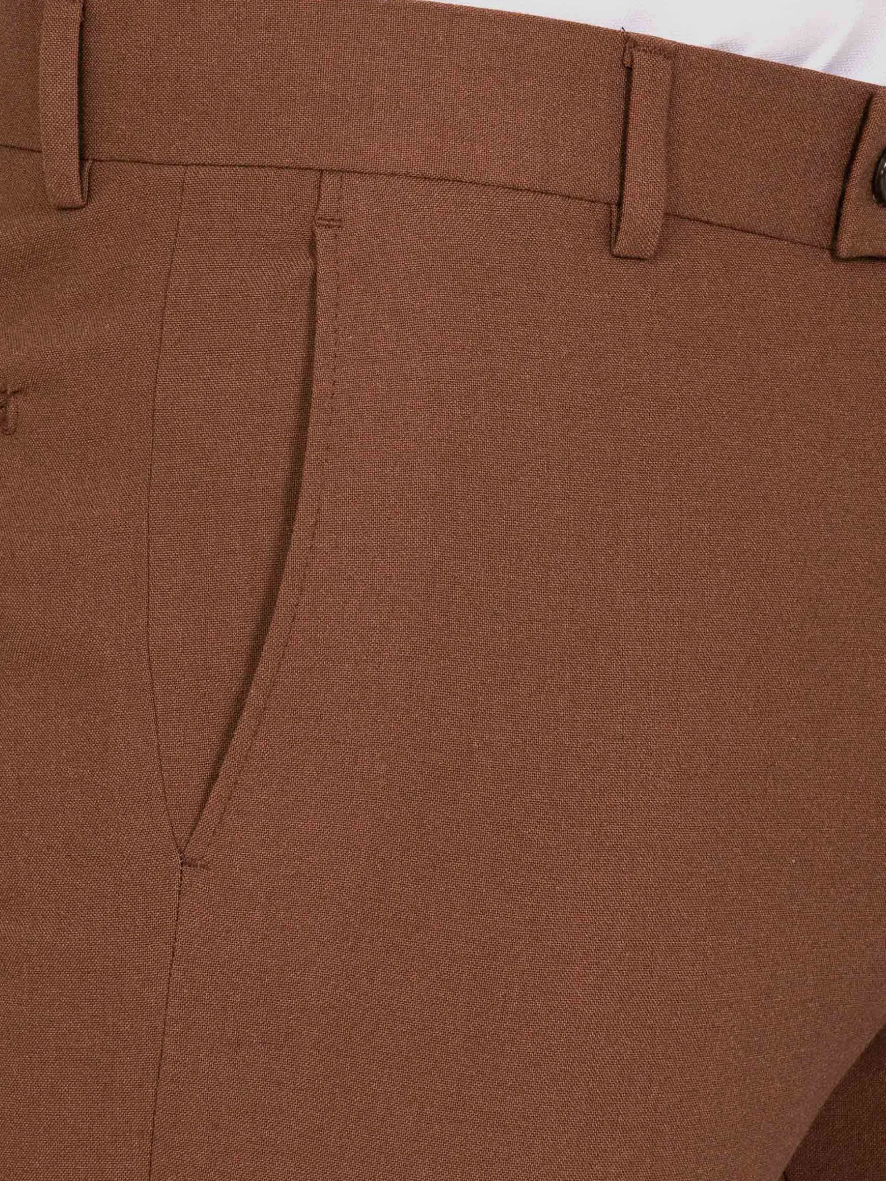 WAM DENIM Pakken & Maatwerk*Slim Fit Textured Brown Pantalon