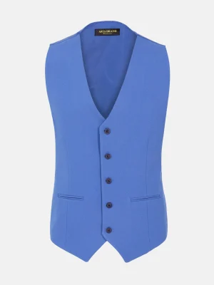 WAM DENIM Pakken & Maatwerk*Slim Fit Textured Indigo Gilet