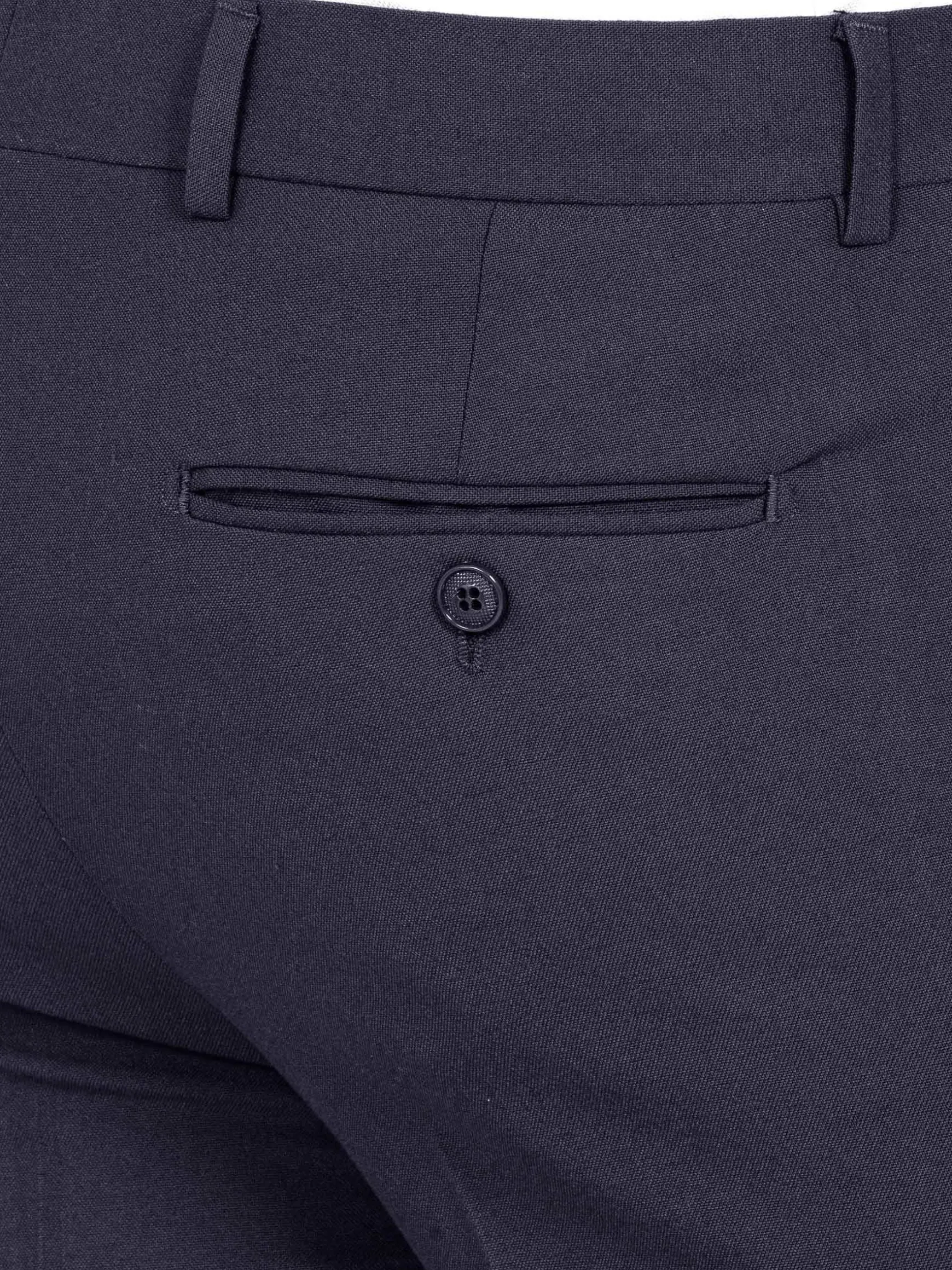 WAM DENIM Pakken & Maatwerk*Slim Fit Textured Navy Pantalon