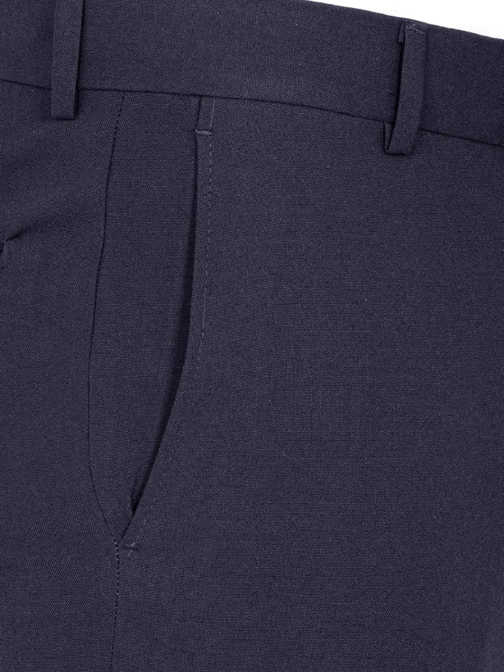 WAM DENIM Pakken & Maatwerk*Slim Fit Textured Navy Pantalon