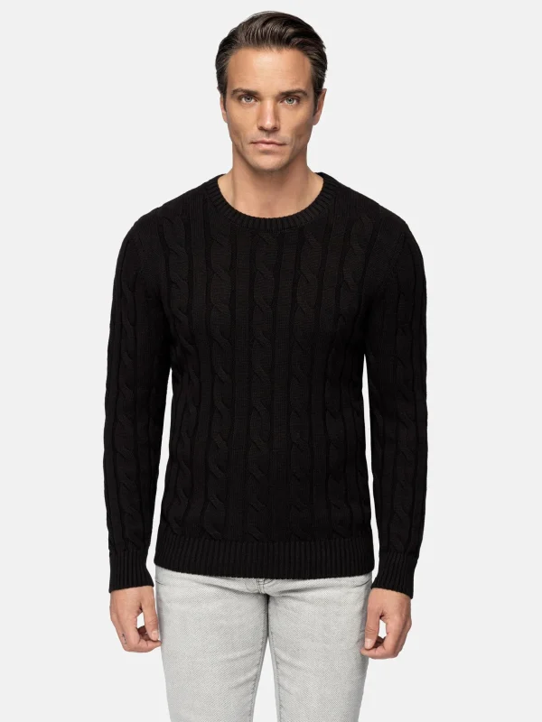 WAM DENIM Truien & Pullovers*Somerville Cable Knit Black Truien